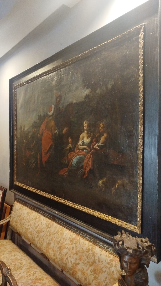 école Romaine Vers 1650, Laban Cherchant Ses Idoles Dans Les Bagages De Jacob Huile Sur Toile -photo-2