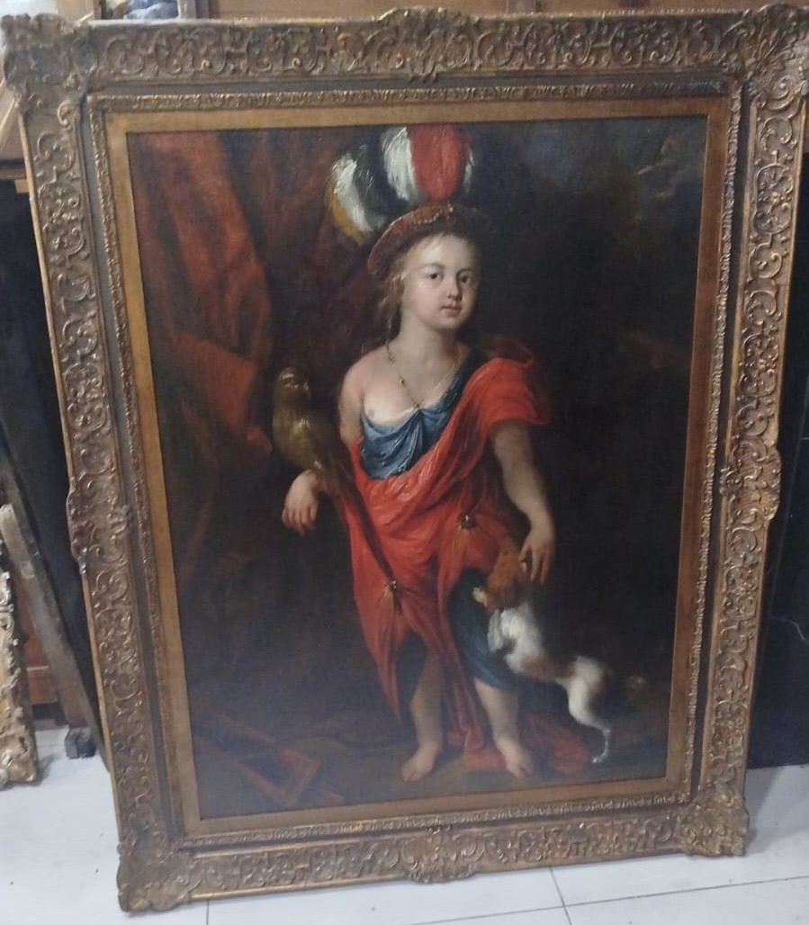 French School Of The 18th Century Allegory Oil On Canvas Elongated At The Bottom And Top.