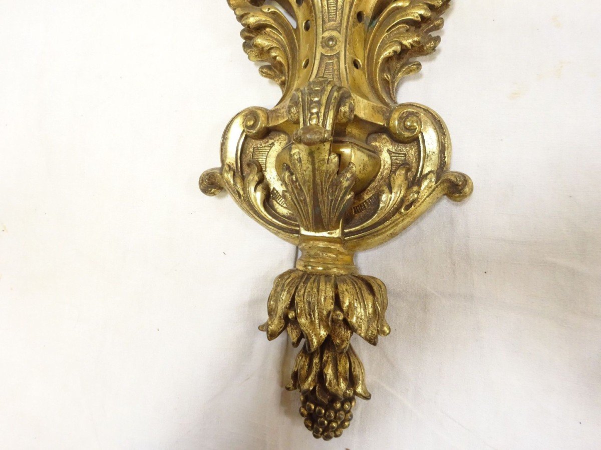 Importante Applique In Bronzo Dorato, XIX Sec-photo-3