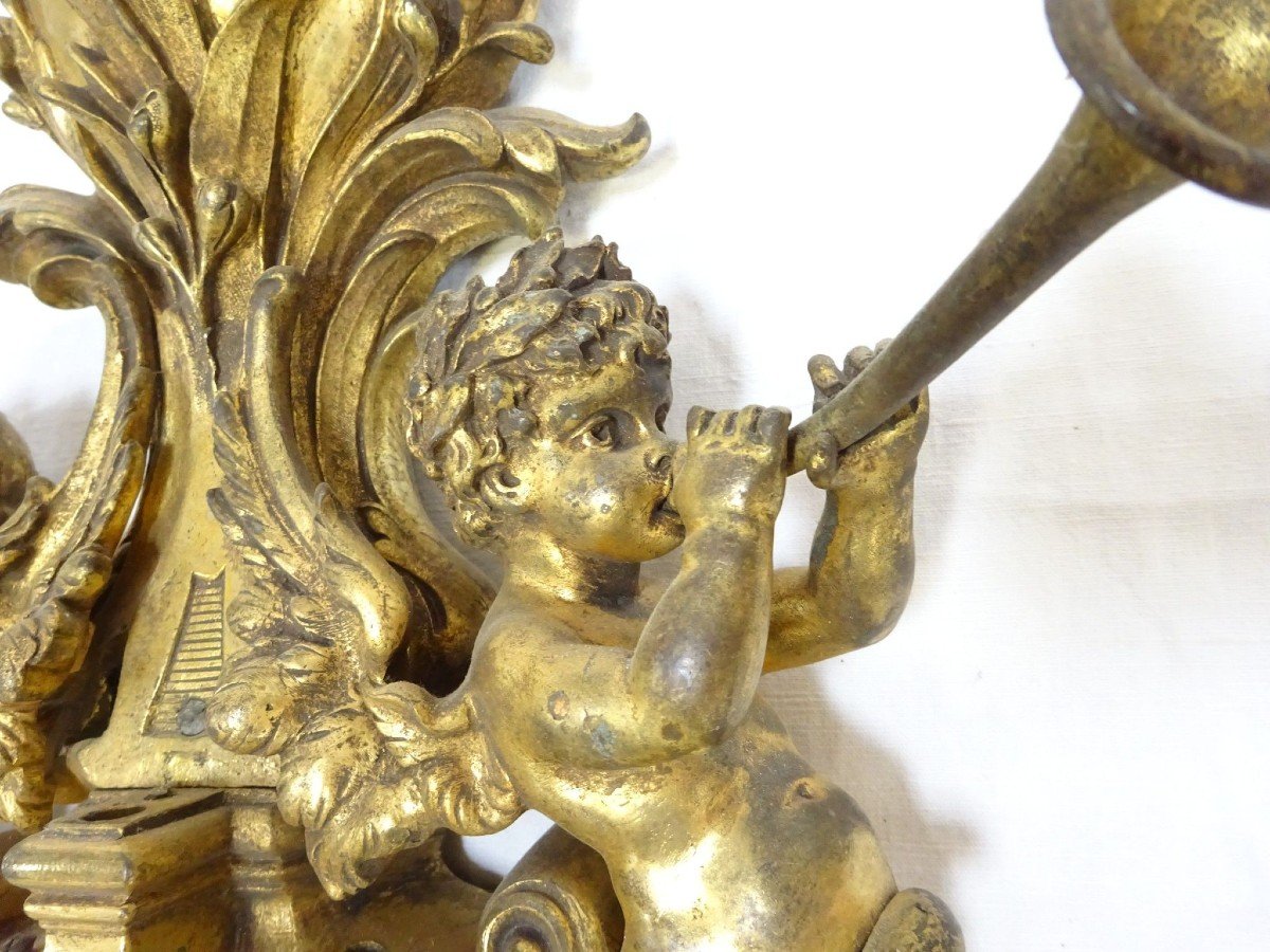 Importante Applique In Bronzo Dorato, XIX Sec-photo-4