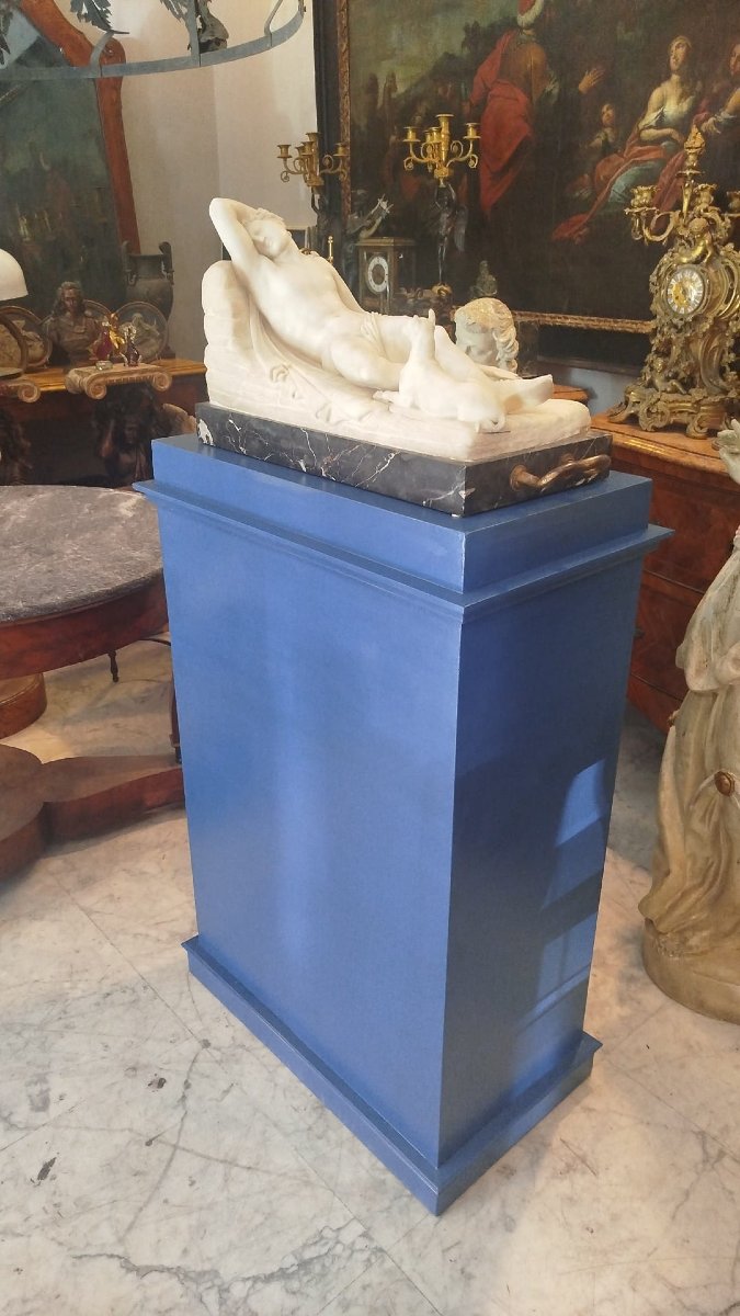 Antonio Canova (1757-1822), After "the Sleep Of Endymion" Large Sculpture In White Marble-photo-2