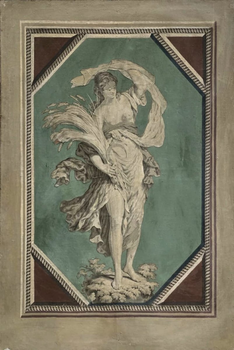 Paire De Grisailles Néoclassiques, XVIIIème, Huile Sur Toile-photo-2