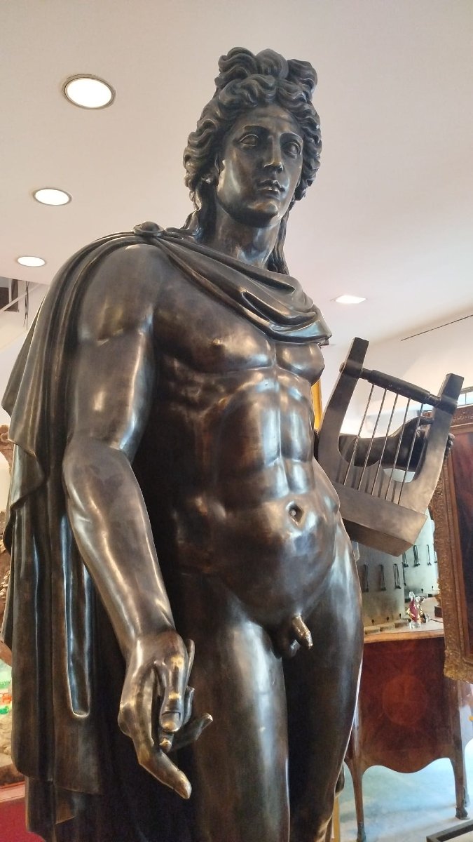 Bronze Statue Of Apollo With Lyre-photo-2