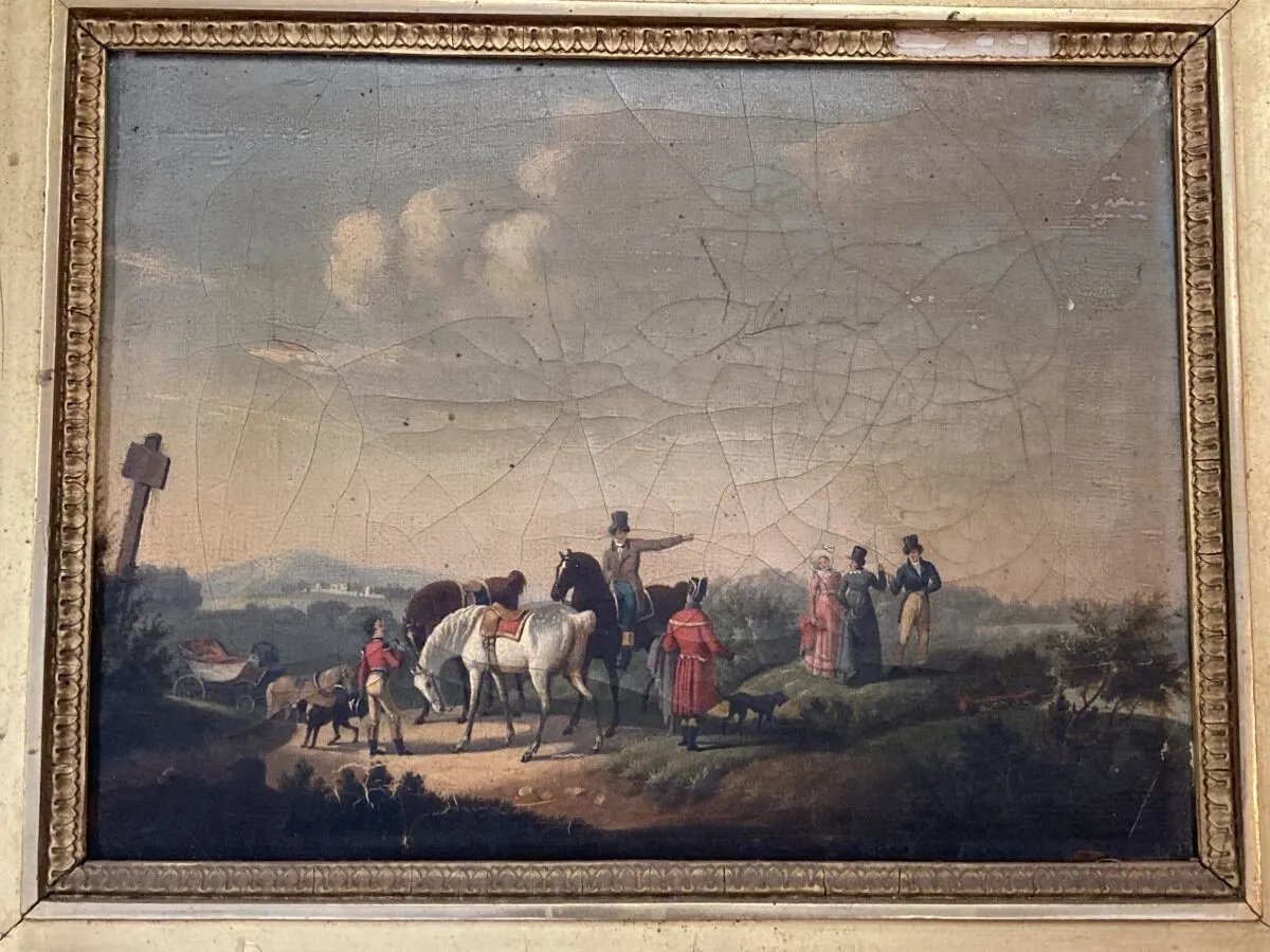 Scènes de chasse et romantiques – École du XIXe siècle-photo-3