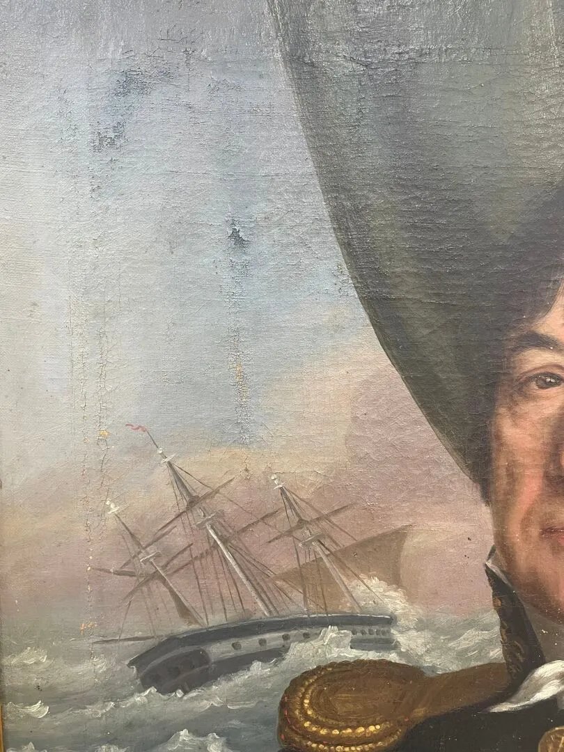 École française, début du XIXe siècle – Officier supérieur de la Marine-photo-3