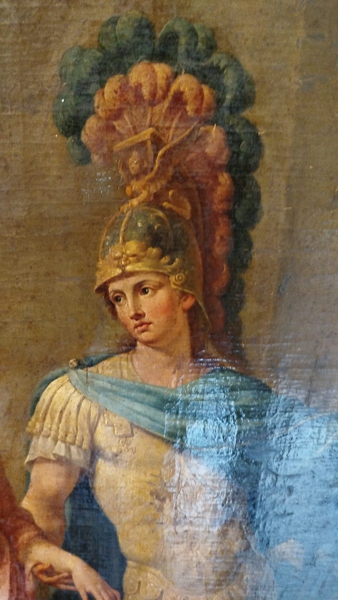 Peintre lombard du XVIIIe siècle – Alexandre le Grand et Apelle – huile sur toile-photo-2