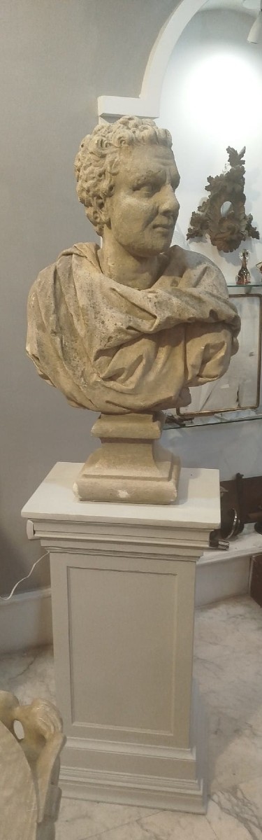 Stone Bust, 18th Century – Height 91 Cm-photo-2