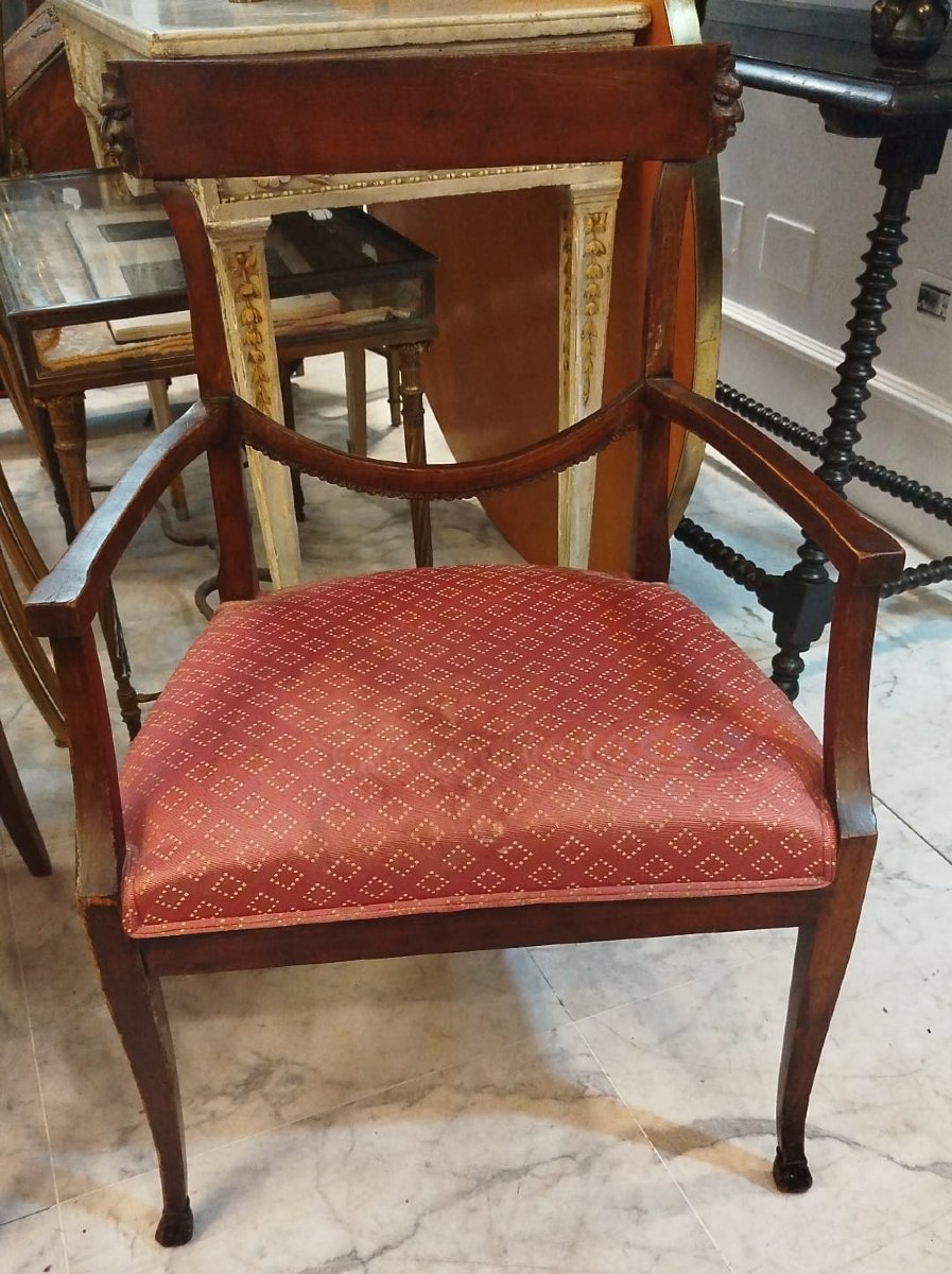 Paire de fauteuils napolitains de style Louis XVIII-photo-4