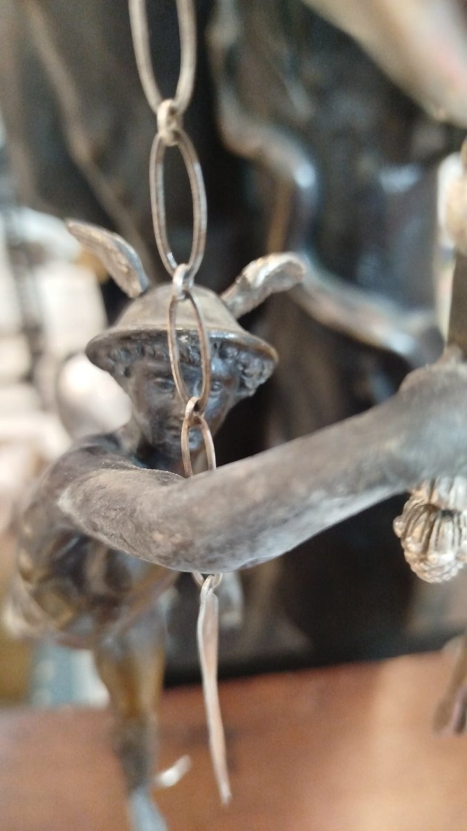 Pair Of Oil Lamps In Silver And Bronze – Rome, Late 18th Century-photo-3