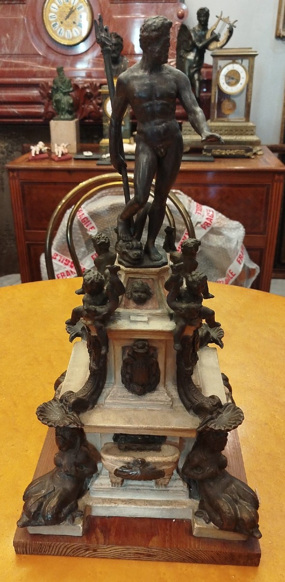 Neptune Sculpture In Terracotta, 18th Century