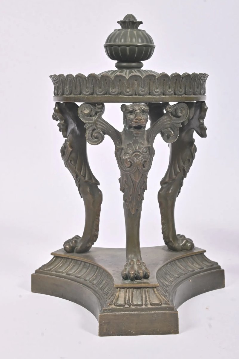 Pair Of Bronze Incense Burners, 19th Century-photo-4