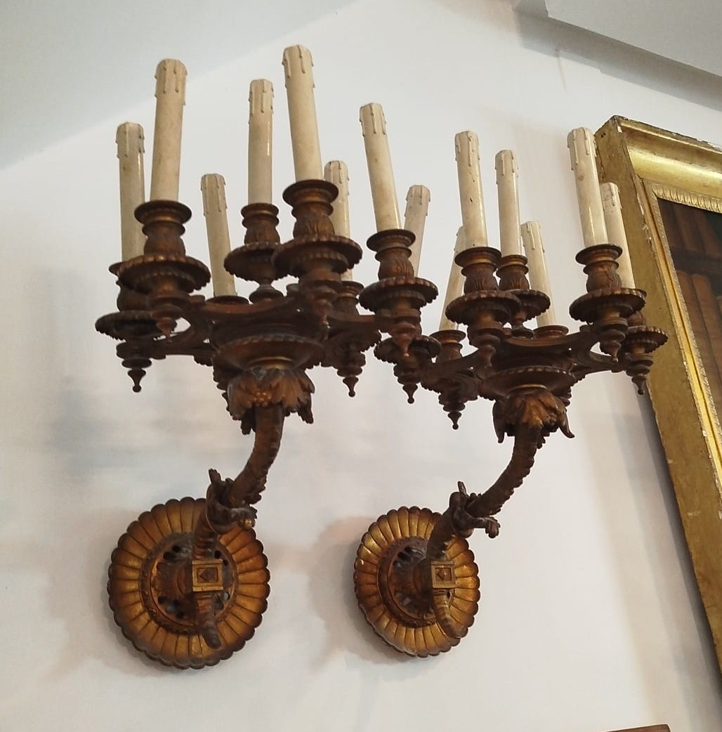 Paire d’Appliques Françaises – XIXe Siècle, Saillie 50 cm