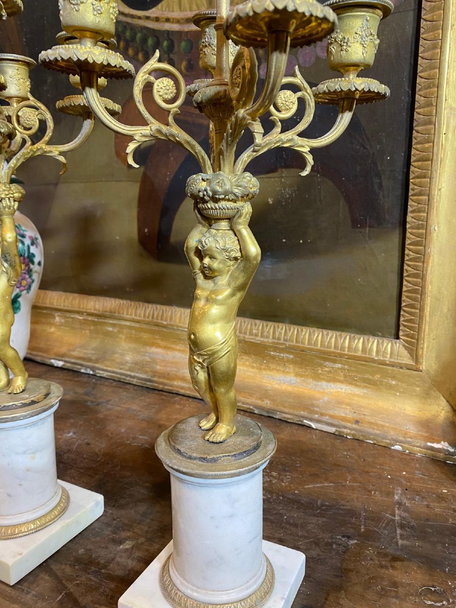 Paire de Chandeliers – XIXe Siècle, Hauteur 50 cm-photo-3