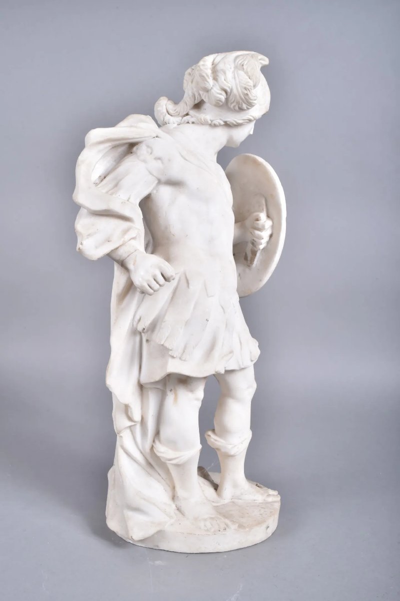 Sculpture en Marbre Blanc – École du XIXe siècle dans le goût du XVIIe siècle-photo-4