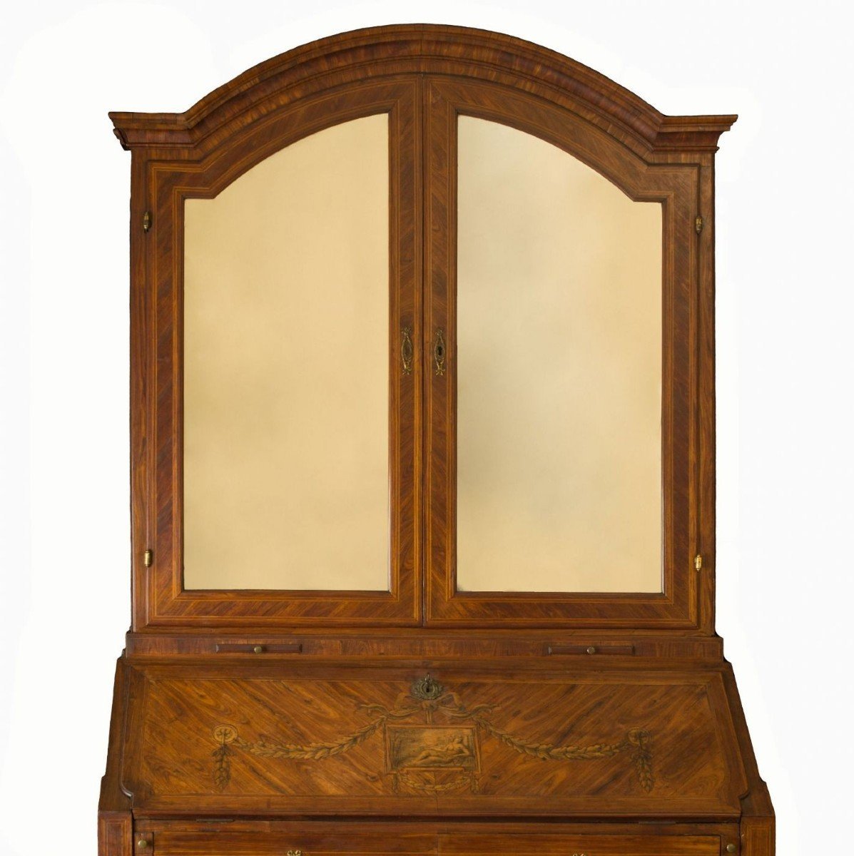 Important trumeau génois Louis XVI marqueté, XVIIIe siècle-photo-4