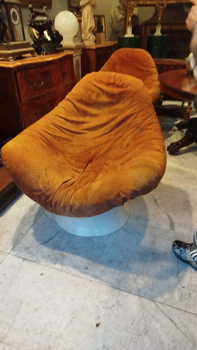 Pair Of “rodica” Space Age Armchairs By Mario Brunu For Comfort, 1961-photo-3