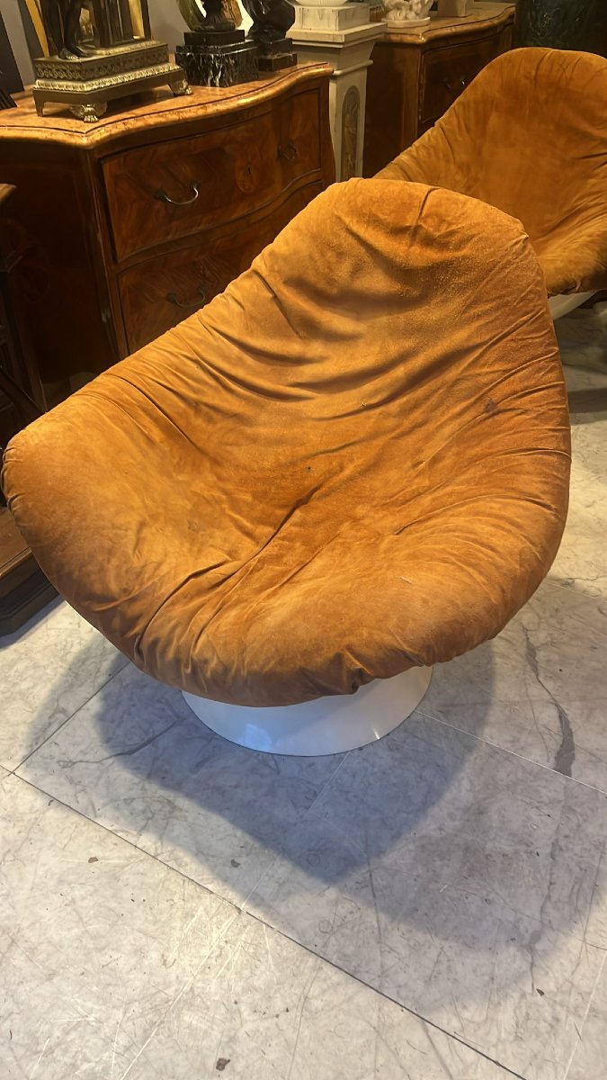 Pair Of “rodica” Space Age Armchairs By Mario Brunu For Comfort, 1961