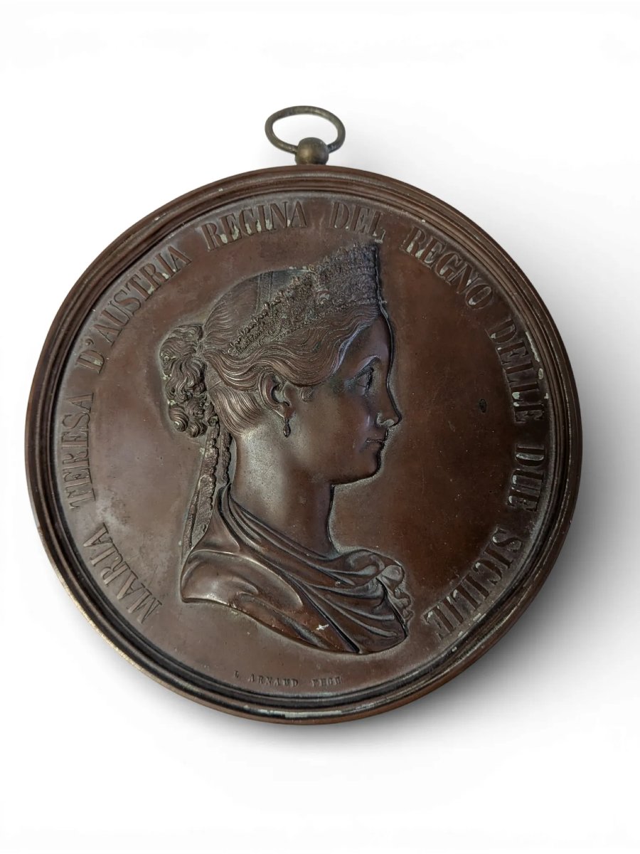 Paire de grandes médailles bourboniennes – Ferdinand II, Royaume de Naples et des Deux-Siciles -photo-4