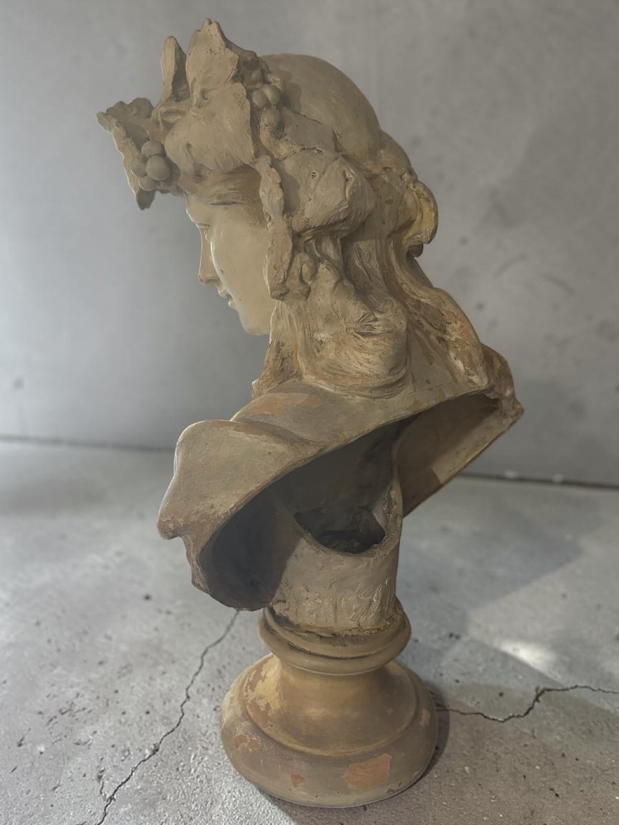 Statue en terre cuite du XIXe siècle – Flore-photo-2
