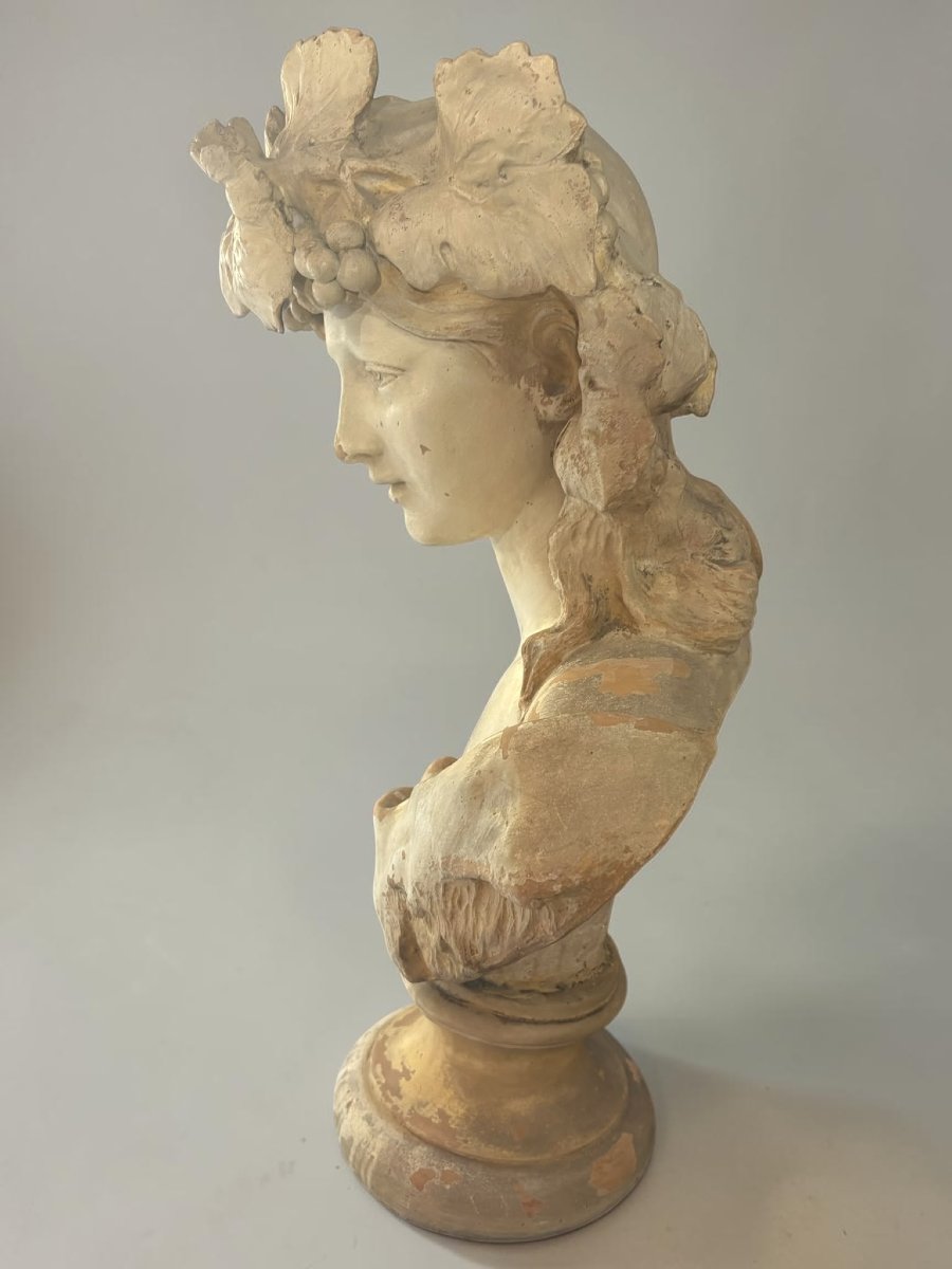 Statue en terre cuite du XIXe siècle – Flore-photo-1