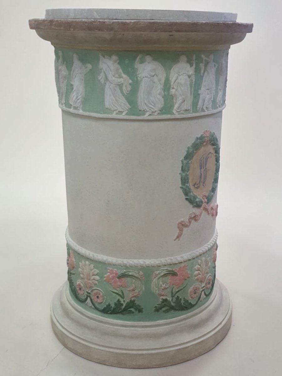 Pompeian Terracotta Column With A Marble Top-photo-3