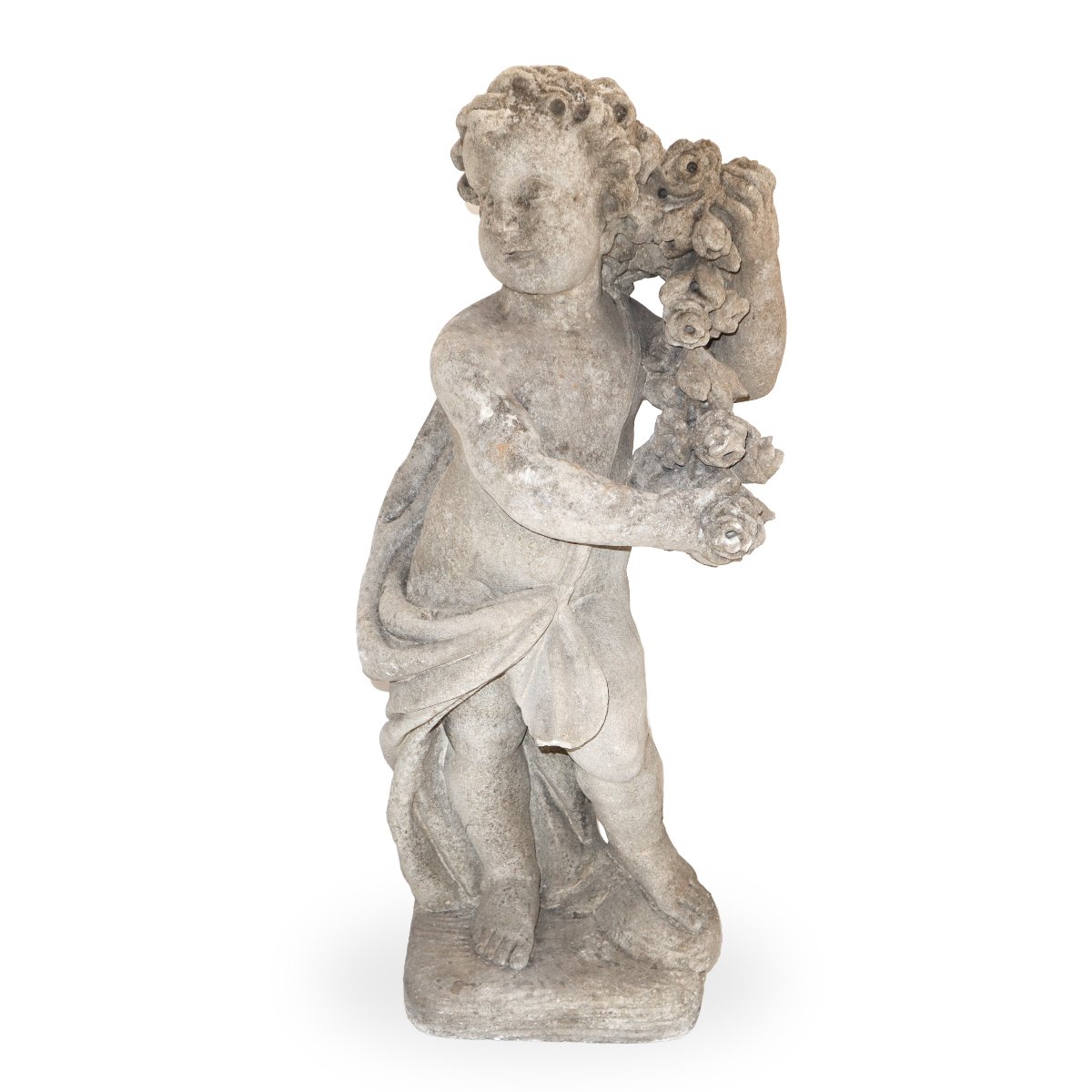 A Group Of Four Limestone Putti Depicting The Four Seasons, Late 19th Century-photo-4