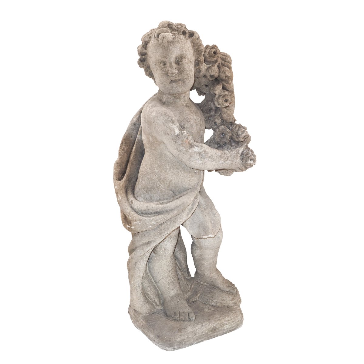 A Group Of Four Limestone Putti Depicting The Four Seasons, Late 19th Century-photo-1