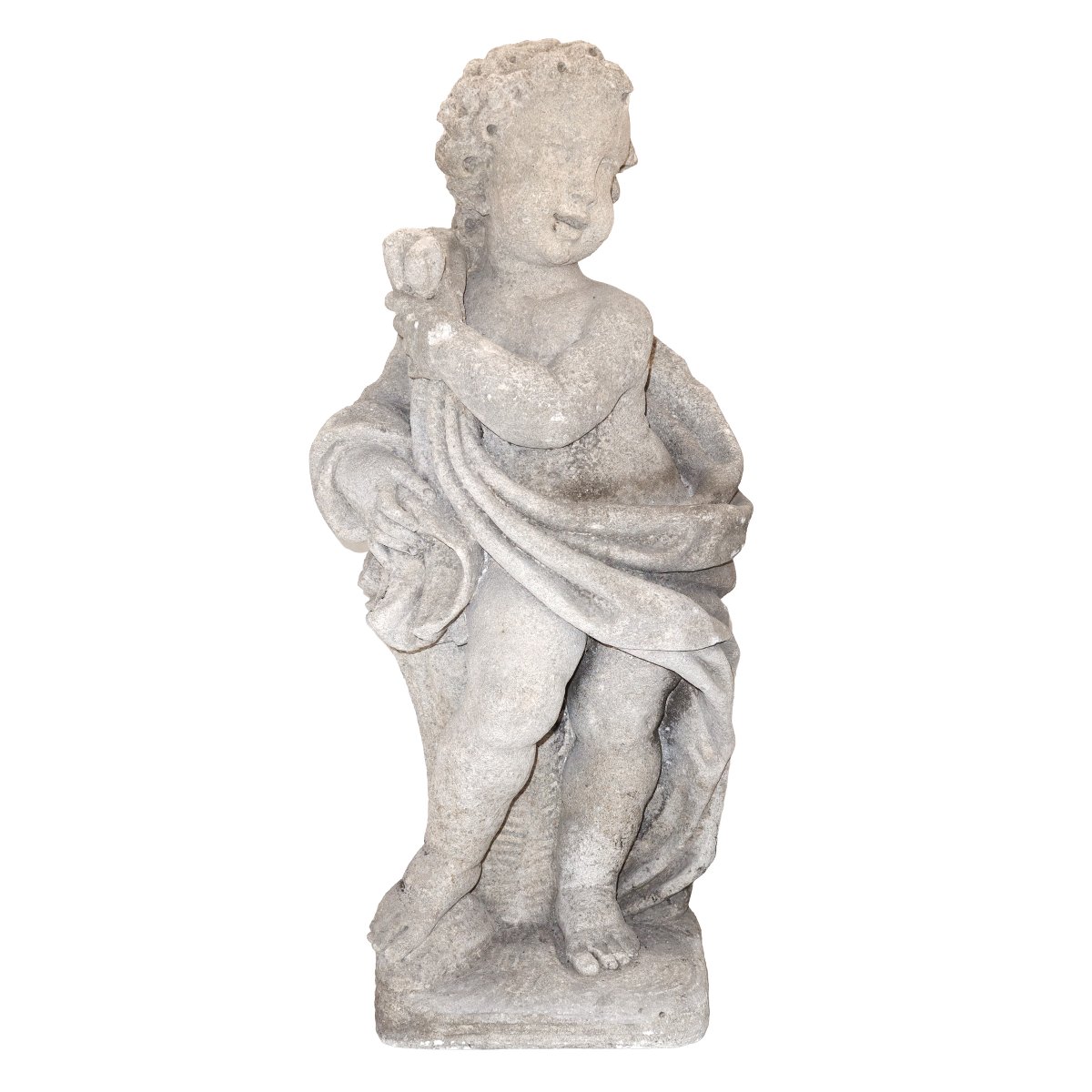 A Group Of Four Limestone Putti Depicting The Four Seasons, Late 19th Century-photo-3