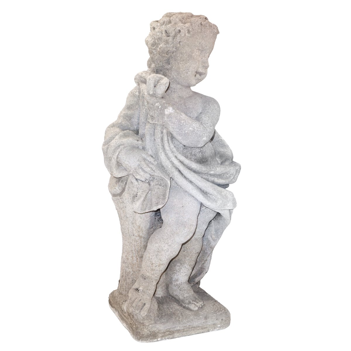 A Group Of Four Limestone Putti Depicting The Four Seasons, Late 19th Century-photo-4