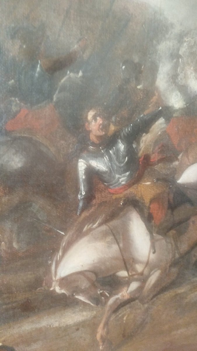 Battle Scene, Neapolitan School, 17th Century-photo-2