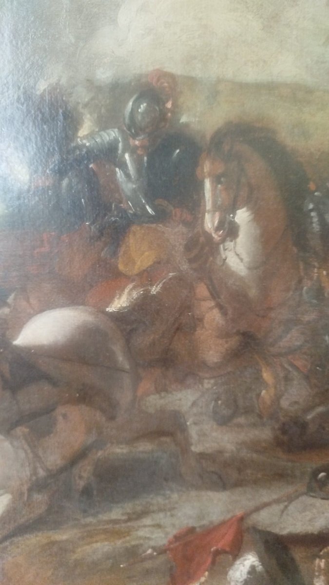 Battle Scene, Neapolitan School, 17th Century-photo-3