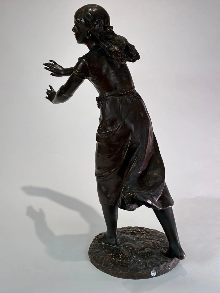 Nicolas Lecornet – « Colin-Maillard » – Sculpture en bronze, XIXᵉ siècle-photo-2