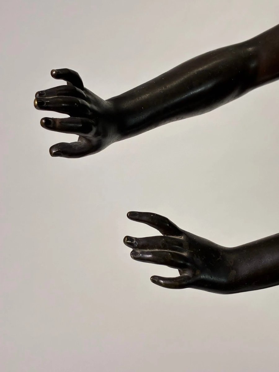 Nicolas Lecornet – « Colin-Maillard » – Sculpture en bronze, XIXᵉ siècle-photo-3