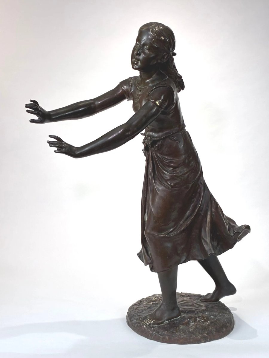 Nicolas Lecornet – « Colin-Maillard » – Sculpture en bronze, XIXᵉ siècle