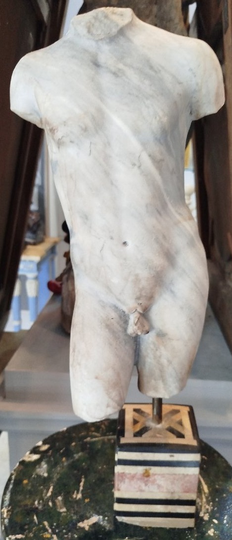 Headless Male Marble Bust – 19th Century
