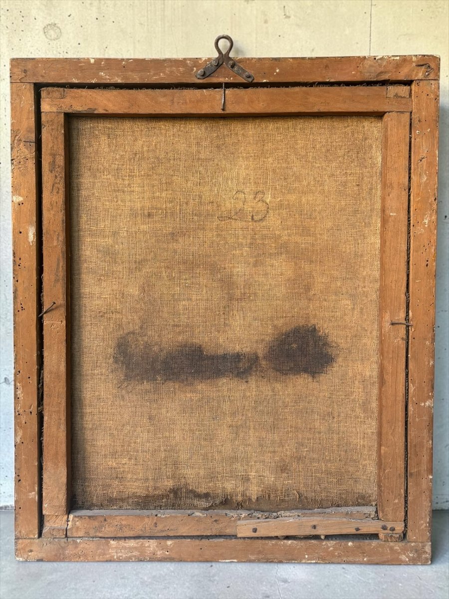 Tableau ancien du XVIIIe siècle – Crucifixion du Christ -photo-2