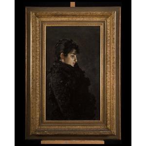 Portrait Of A Noblewoman, Signed G.lamonica, XIX Century