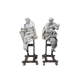 Grandes statues en marbre, Italie, XVIIe siècle