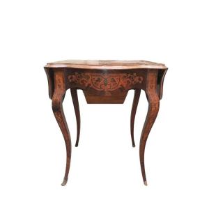 Living Room Table In Veneer Wood, Louis XV Style, 18th