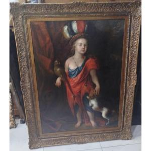 Ecole Française Du XVIIIème Siècle Allégorie Huile Sur Toile Rallongée En Bas Et En Haut.