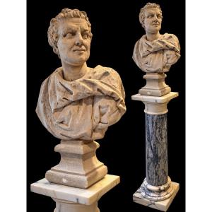 Buste en pierre, XVIIIᵉ siècle – Hauteur 91 cm