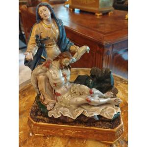 Pietà – Masterpiece Of Neapolitan Baroque Sculpture, Attributable To Nicola Fumo