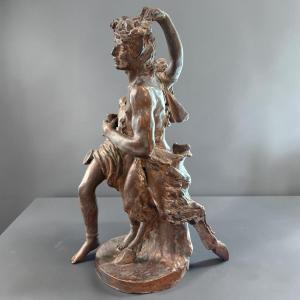 Sculpture en terre cuite Bacchus et Vénus, XVIIIe siècle