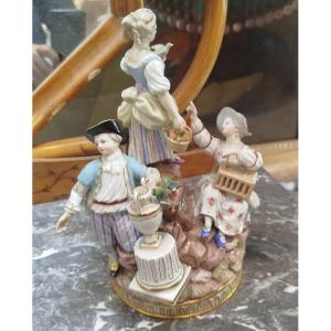 Pair Of Polychrome Porcelain Figurines