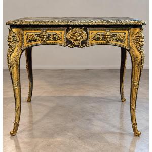 Important bureau de milieu Boulle – Époque Napoléon III, XIXe siècle