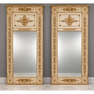 Paire de grands miroirs Louis XVI, Naples, XVIIIe siècle