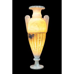 Amphora-shaped Lamp In Alabaster