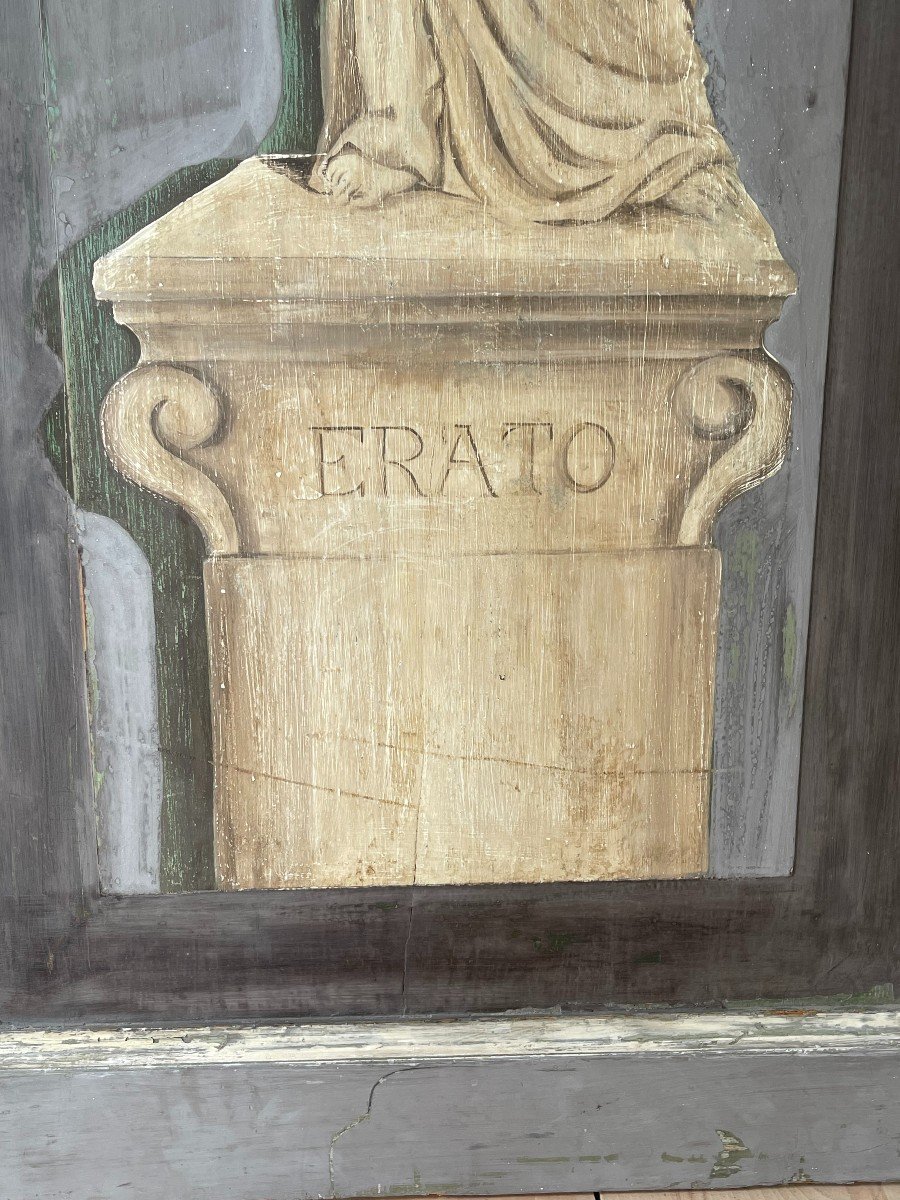 Rare Suite Of 6 Tempura Woodwork Panels - Italy Late 18th Century-photo-5