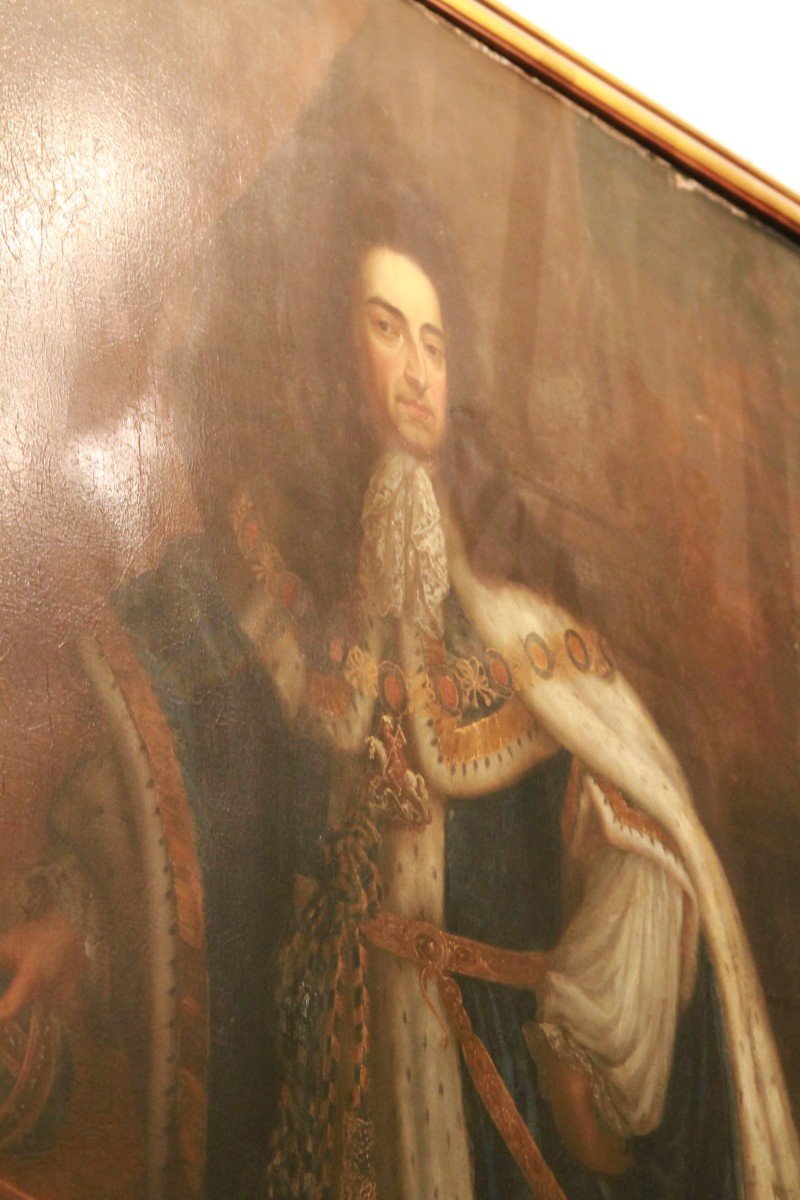 Portrait Du Roi William (1672 - 1702) - Ecole Anglaise, XVIIIe-photo-3