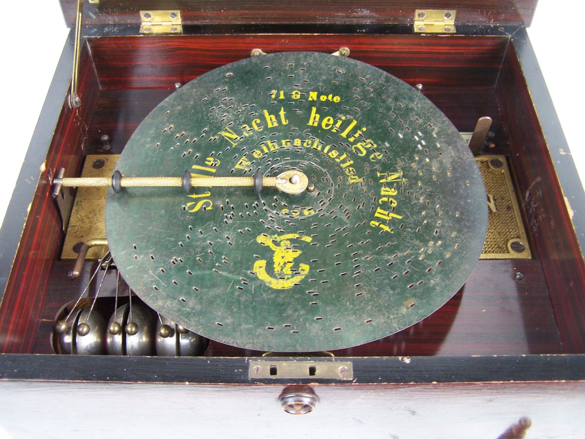 Boîte à musique Polyphon 41G à disques avec clochettes